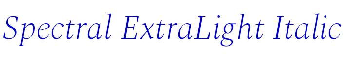 Spectral ExtraLight Italic Schriftart